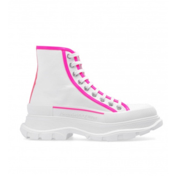 Alexander McQueen Tread Slick Boot 'White Fluo Pink' SZ 39 - Picture 1 of 8